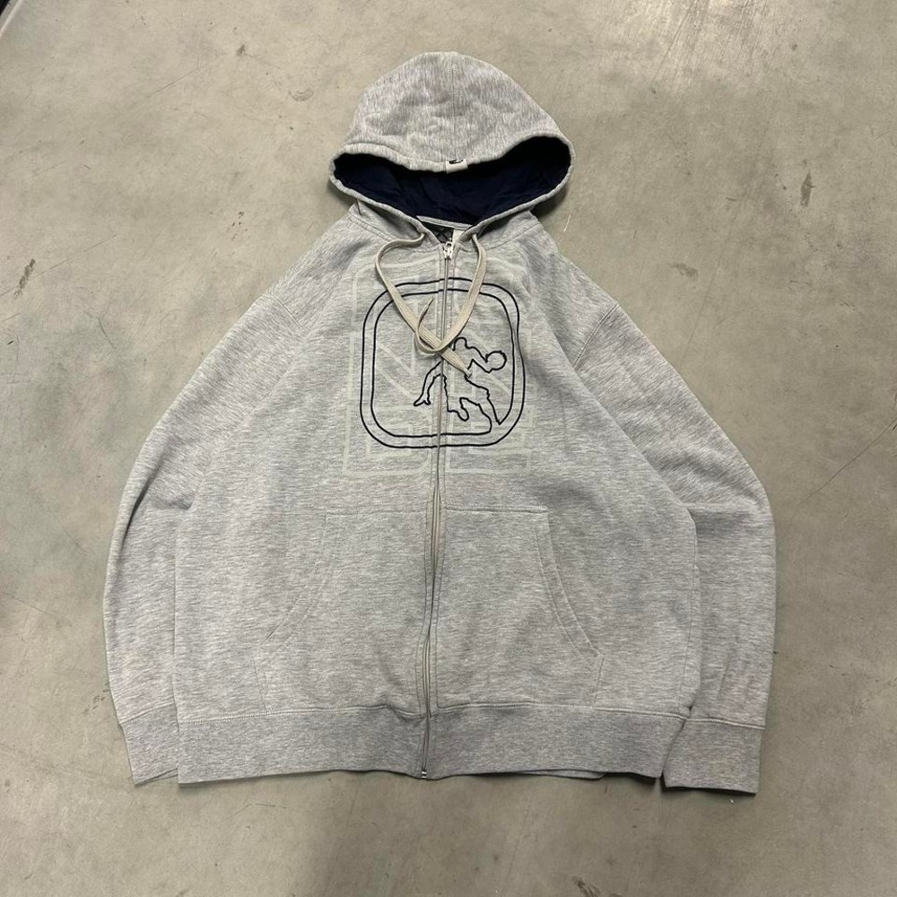 Y2K‎ Grey And 1 Skater Style Graphic Hoodie